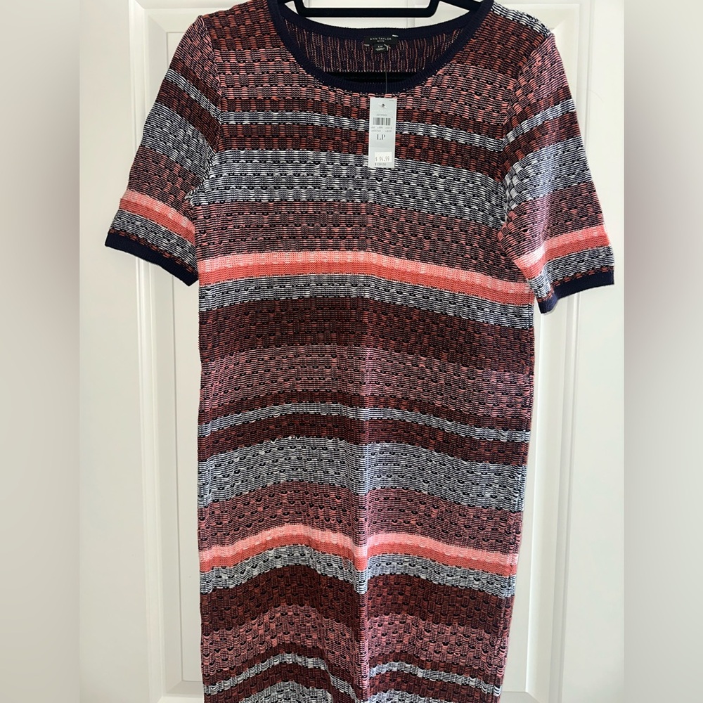 Ann Taylor Red Pink Sheath Mini Dress